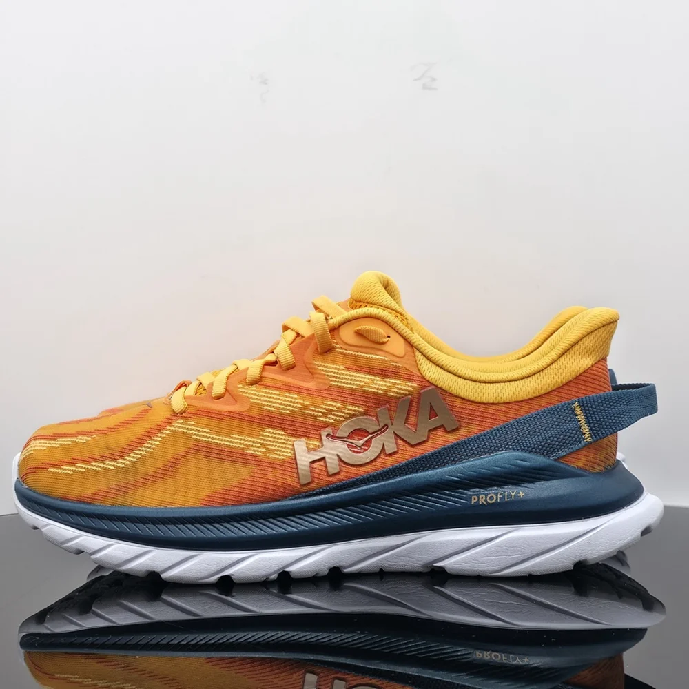 Techcore Hoka Mach Supersonic Men’s 8D Yellow Orange Running Shoes - Picture 2 of 13